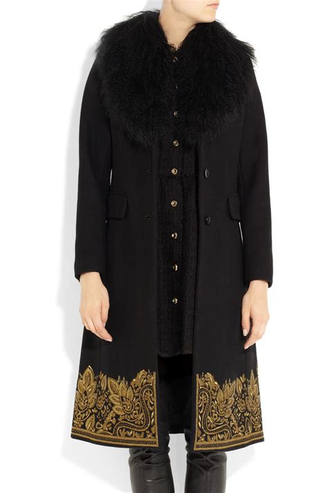 michael kors black white embroiderd coat|Michael Kors wool winter coats.